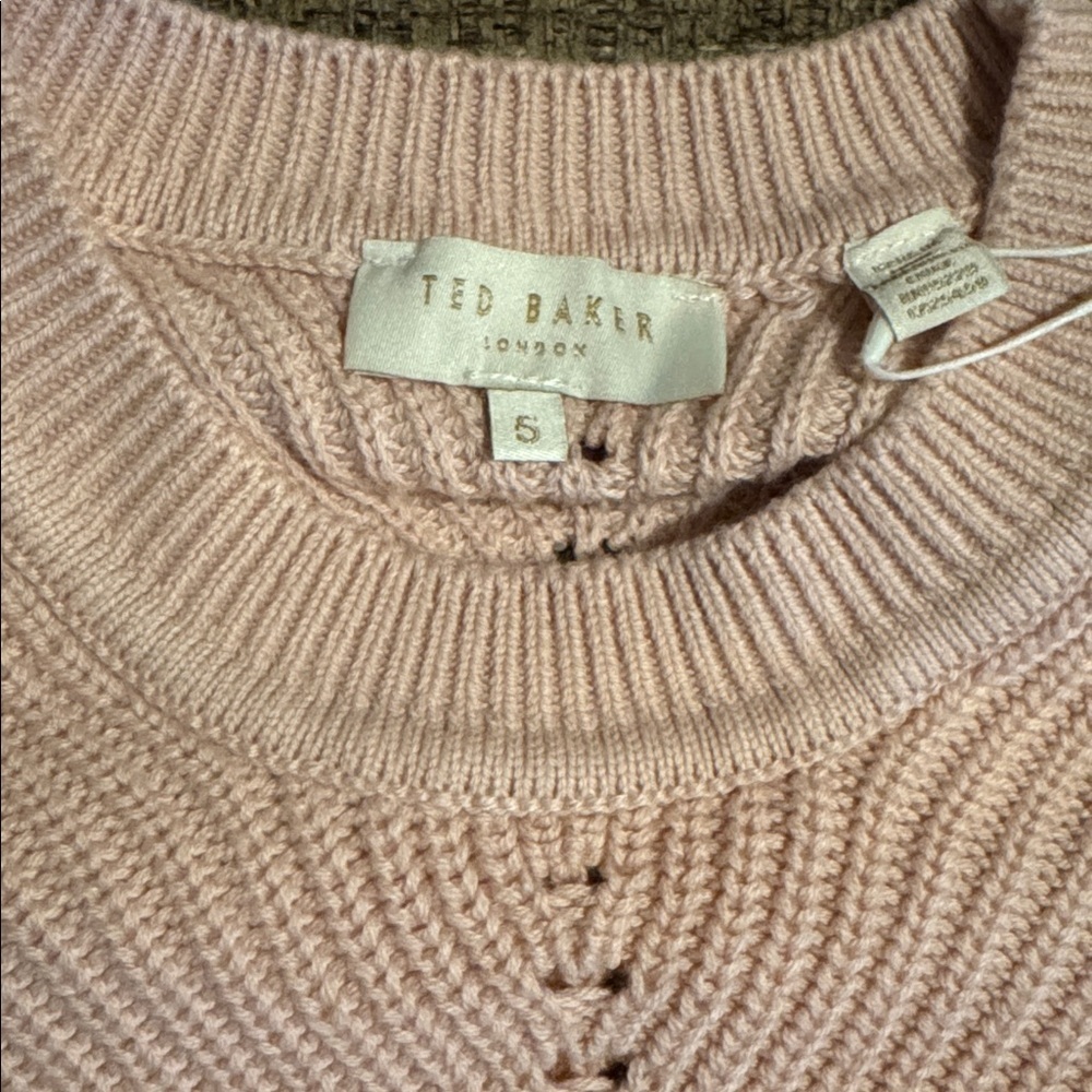 Ted Baker Sunnie Shaker Stitch Sweater Light Pink Women’s Size 14 NWT $92 - Picture 5 of 8